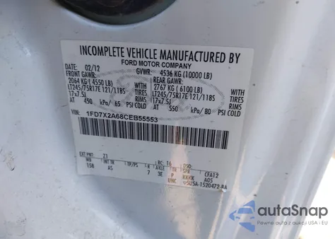 2012 Ford F-250 Xl from USA, damaged, VIN 1FD7X2A68CEB55553